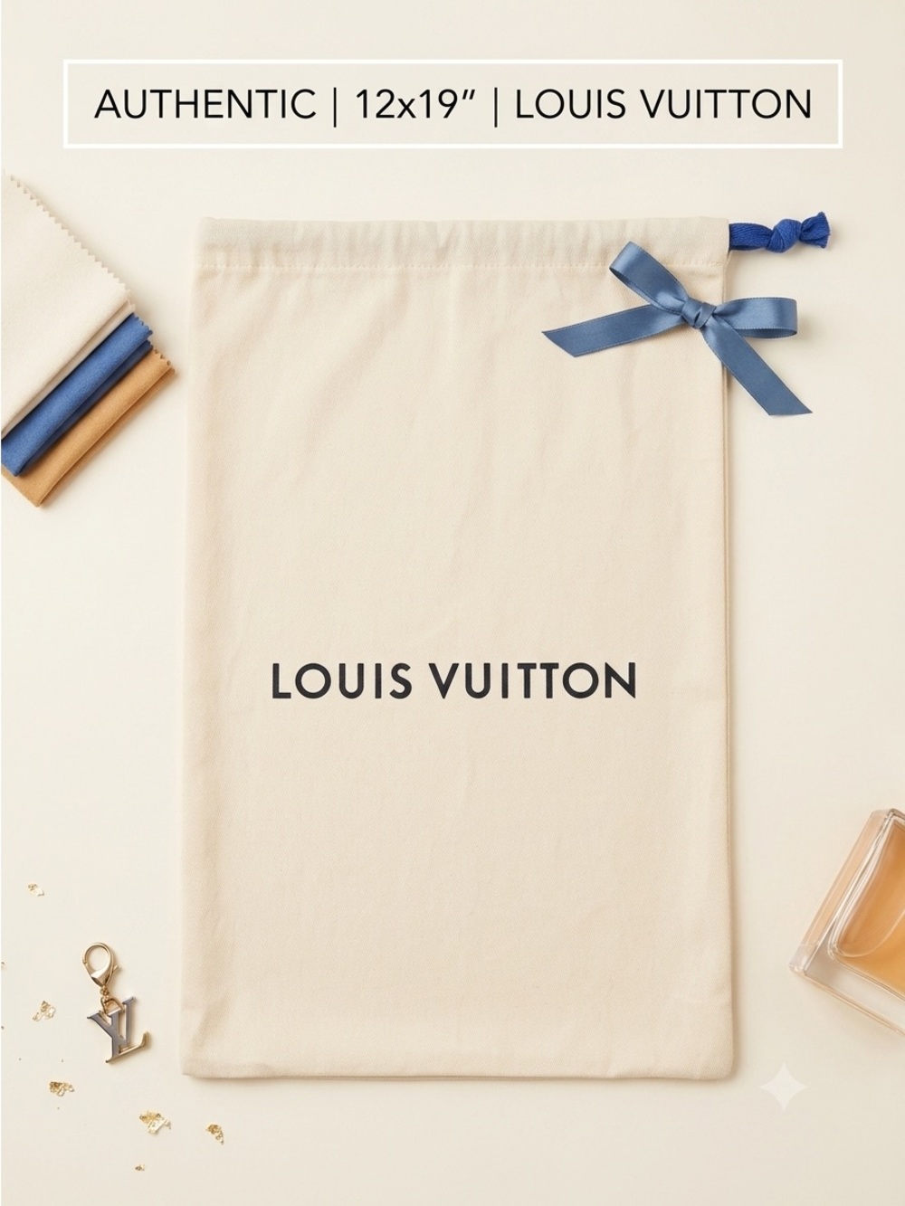 Authentic Louis Vuitton Drawstring Dust Bag 12” x 19” Medium Large